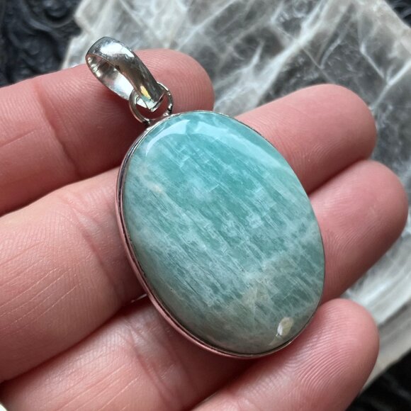 Amazonite Pendant Crystal Stone Jewelry - Picture 3 of 7
